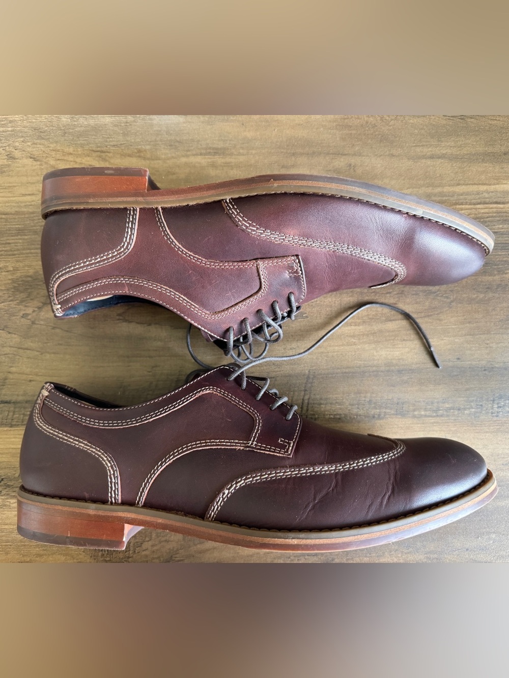 Johnston & Murphy Men's Oxblood Leather Dress Oxfords